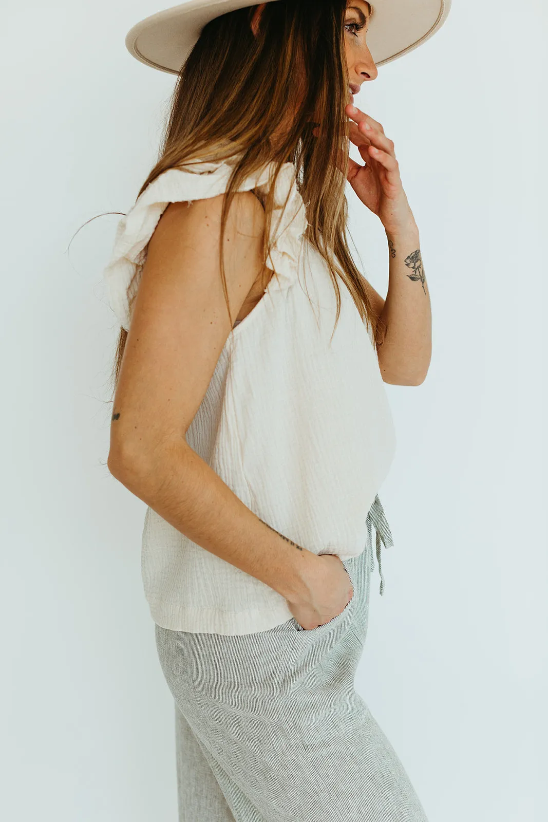 Dove Ruffle Tank