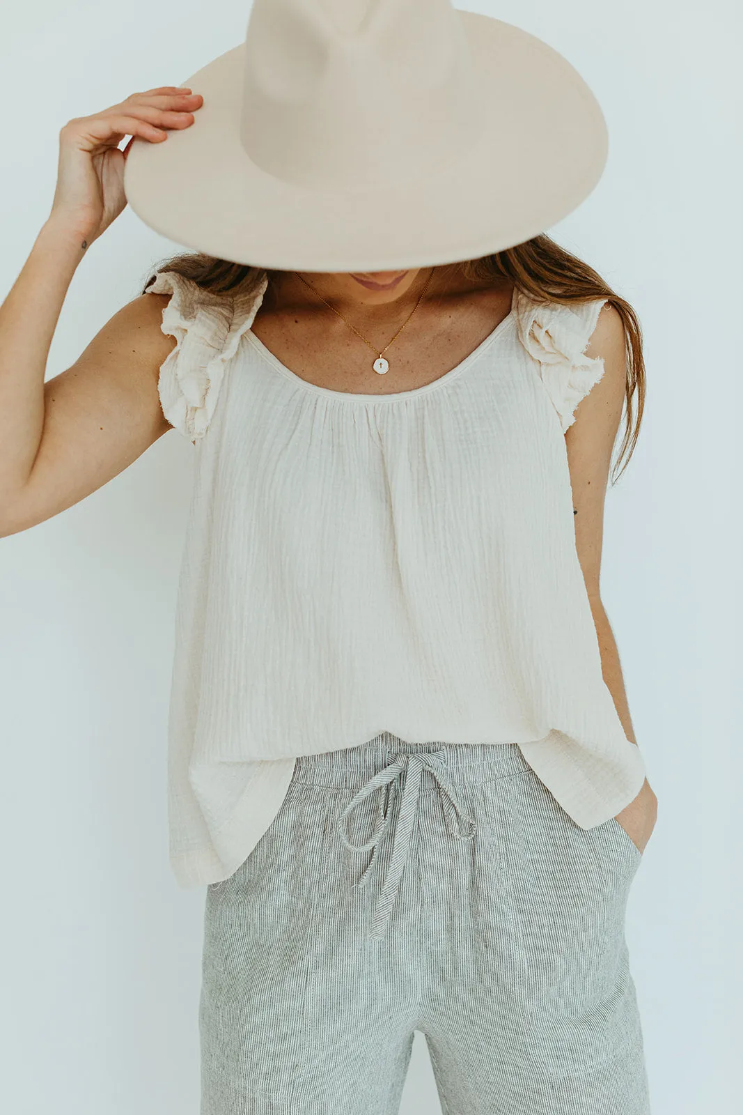 Dove Ruffle Tank