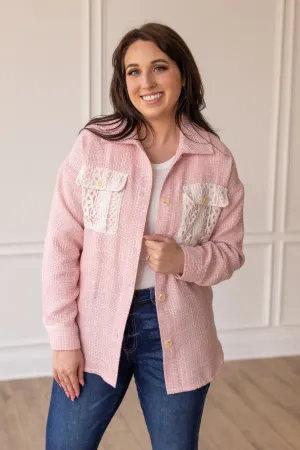 Dreamy Pink Tweed Shacket