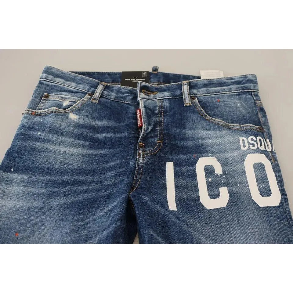 Dsquared² Blue Icon Low Waist Cropped Cool Girl Denim Jeans