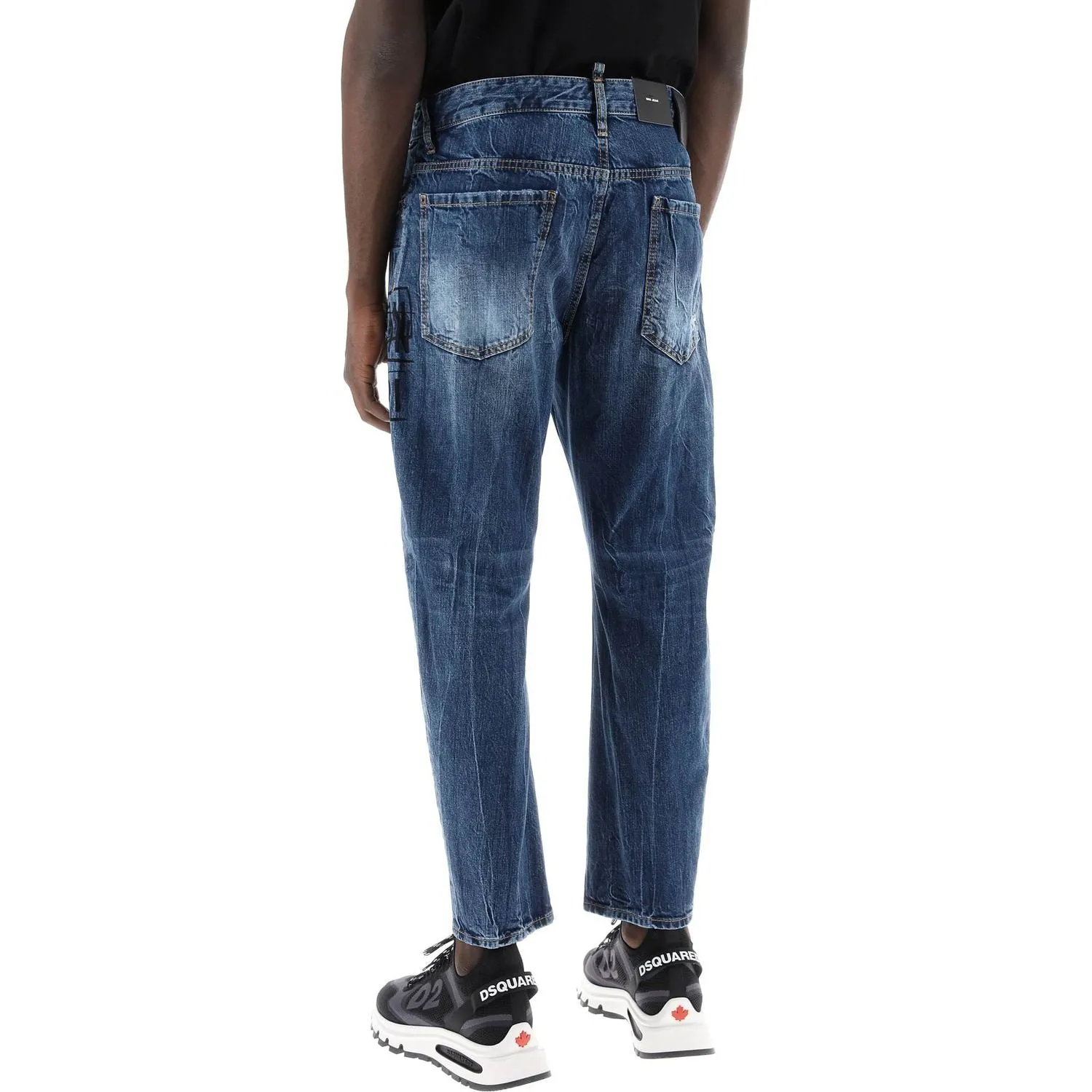 Dsquared2 "dark wash icon stamps bro jeans in