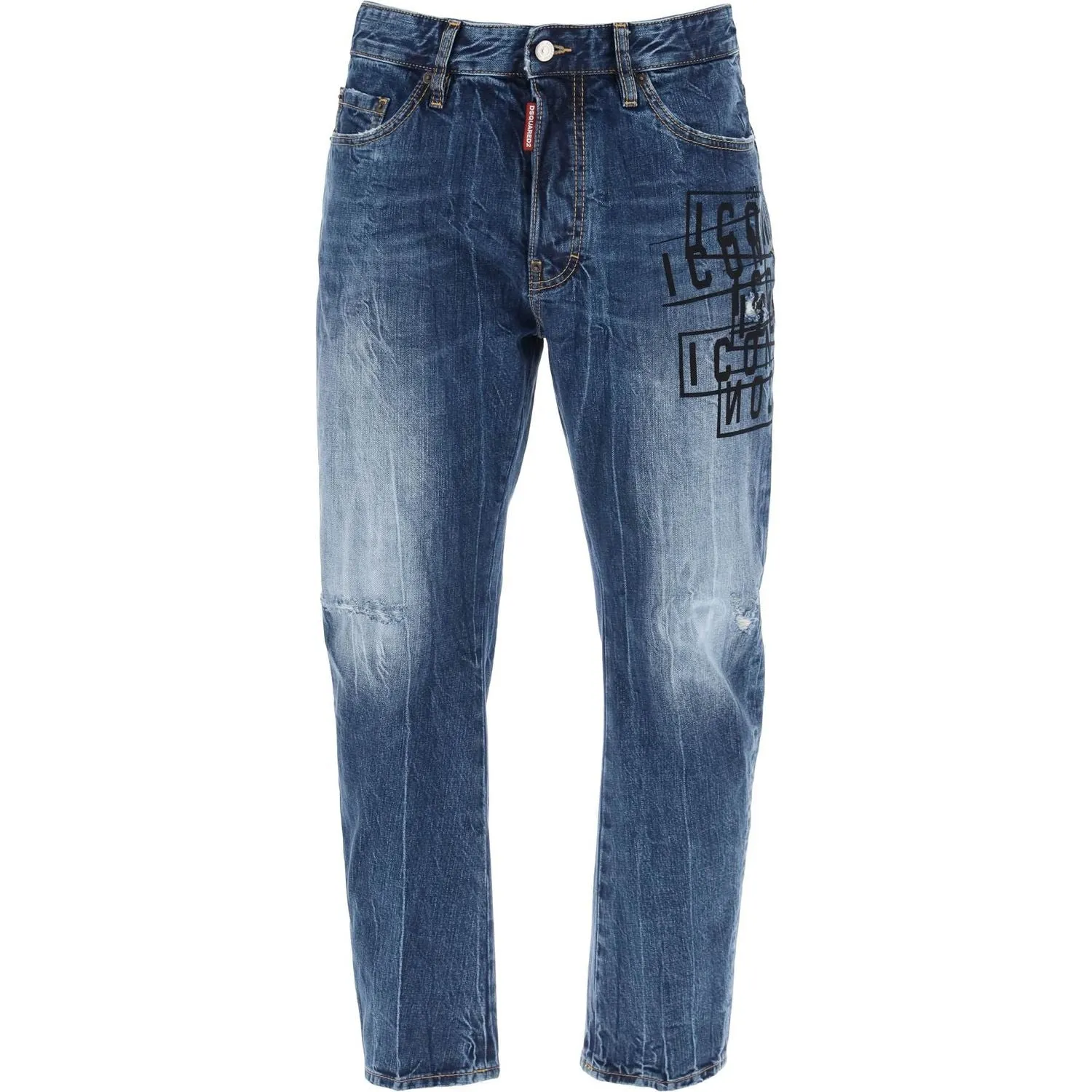 Dsquared2 "dark wash icon stamps bro jeans in