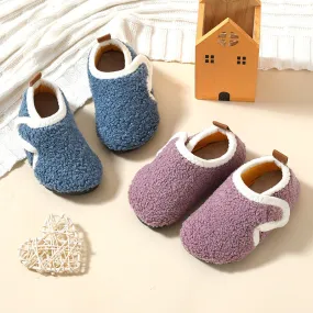 Dunnmall Autumn and Winter Children's Cotton Slippers Fleece-lined Thickened Non-Slip Soft Bottom Men's and Women's Baby Toddler Cotton Shoes Indoor Early Education Foot Sock