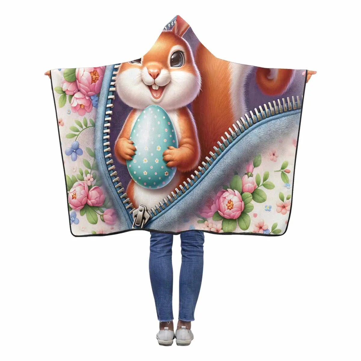 Easter Rabbit Awd1301  Hooded Blanket 50"x40"