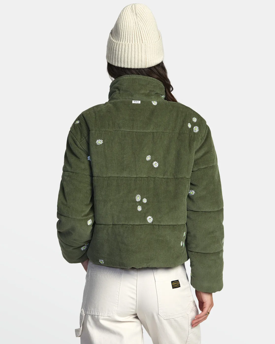 Eezeh Embroidered Puffer Jacket - Leaf