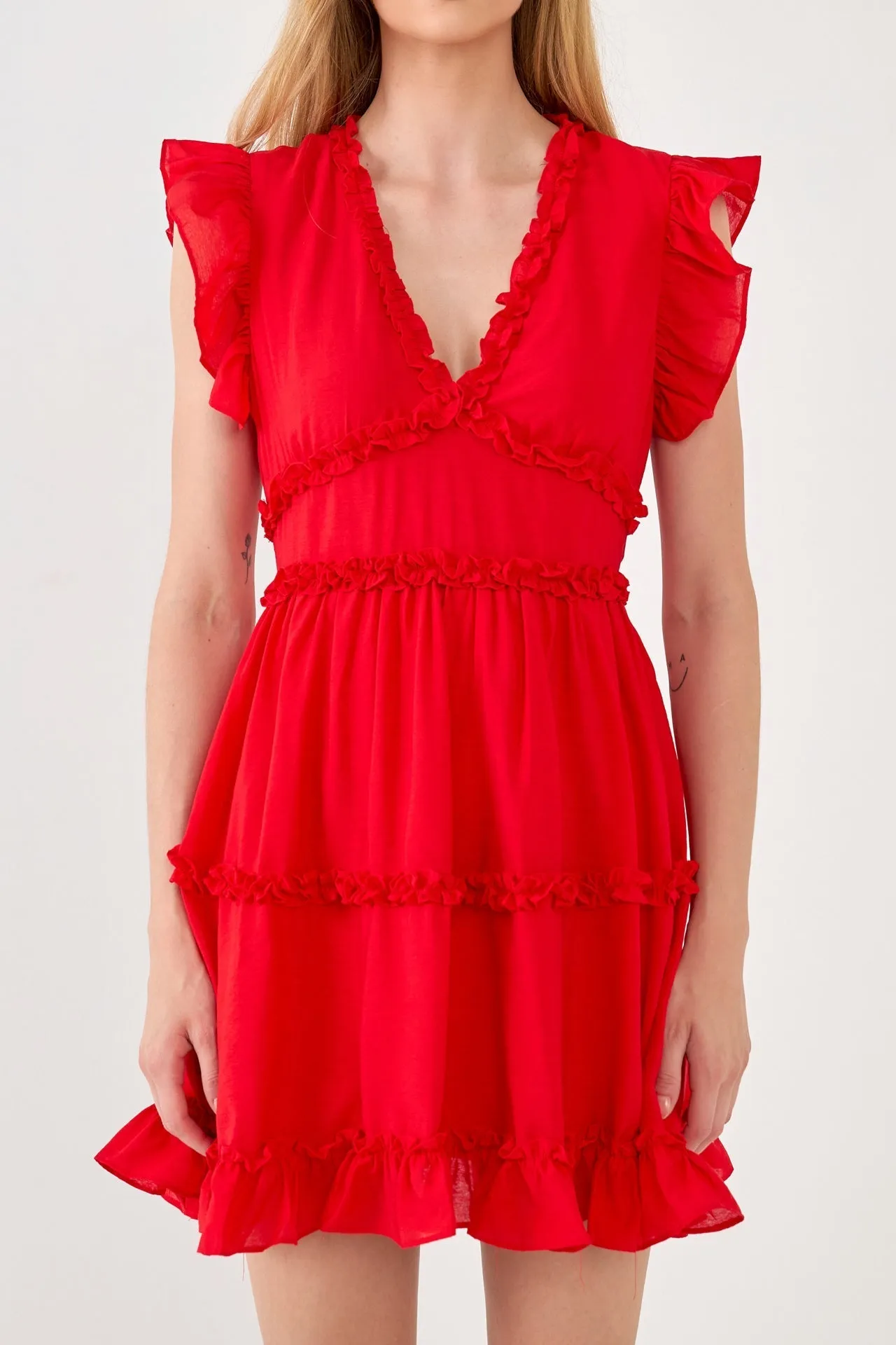 Endless Rose - Ruffle Sleeve Mini Dress