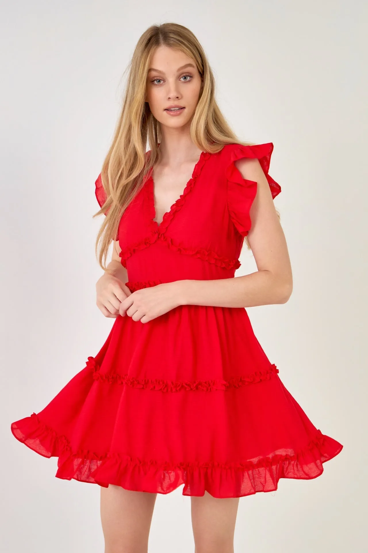 Endless Rose - Ruffle Sleeve Mini Dress