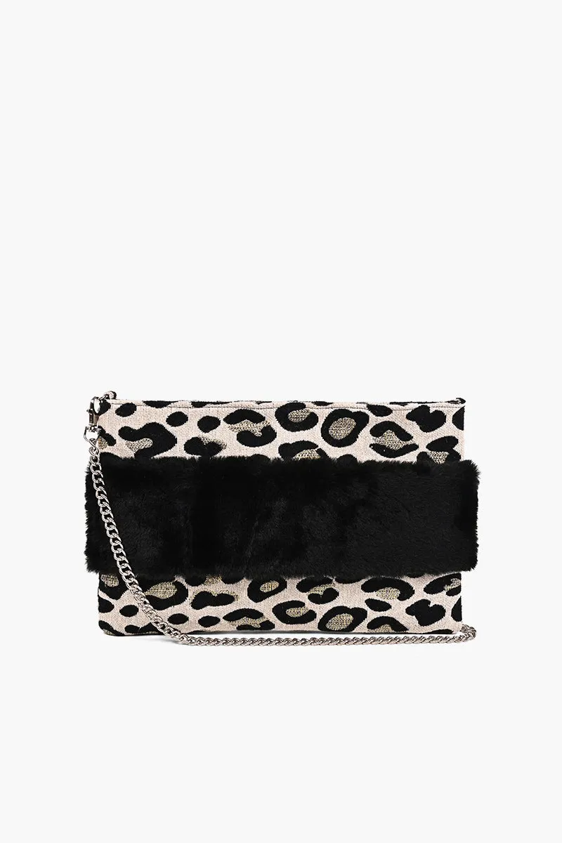 Faux Fur Clutch Chilly Cheeta