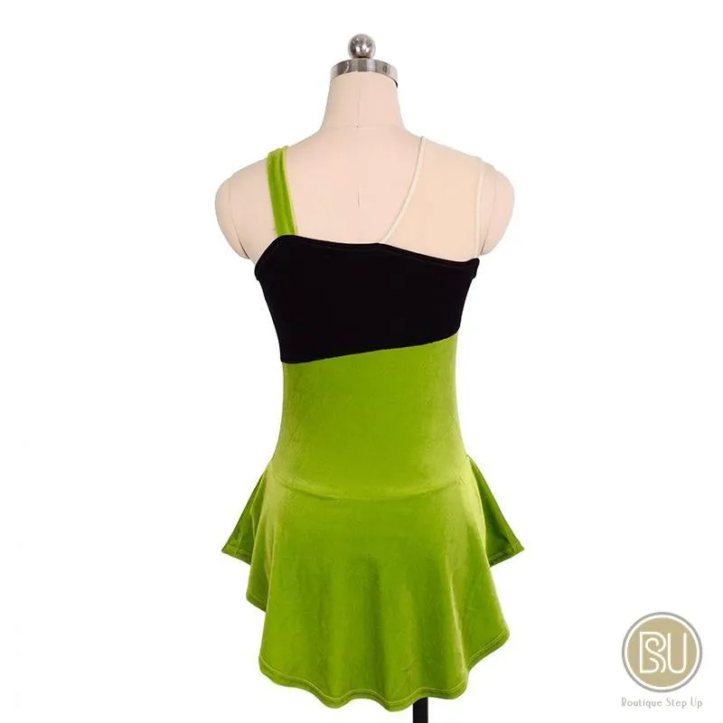 Figure Skating Dress 2 Tones Velvet Sleeveless Available in 10   Colors BSU251024