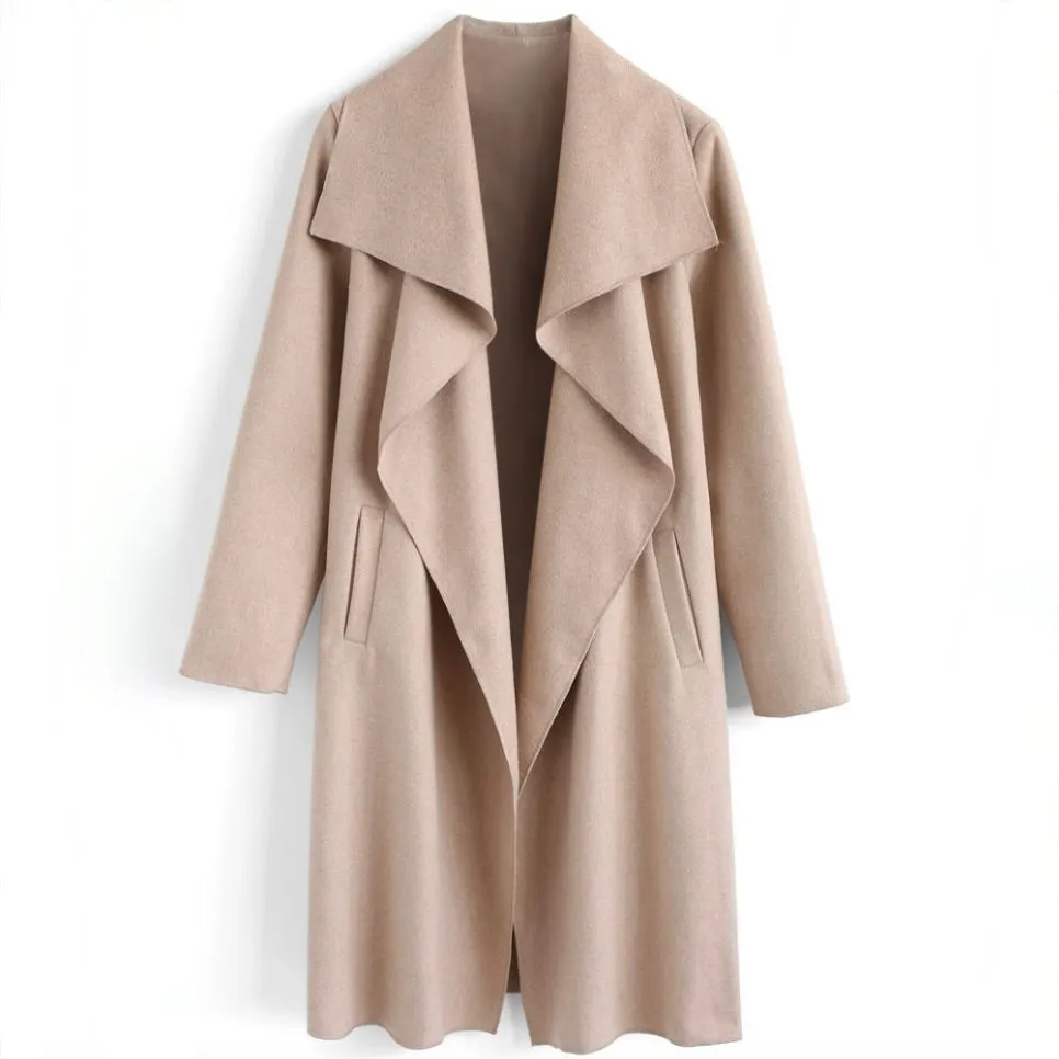 Front Wool-Blend Coat