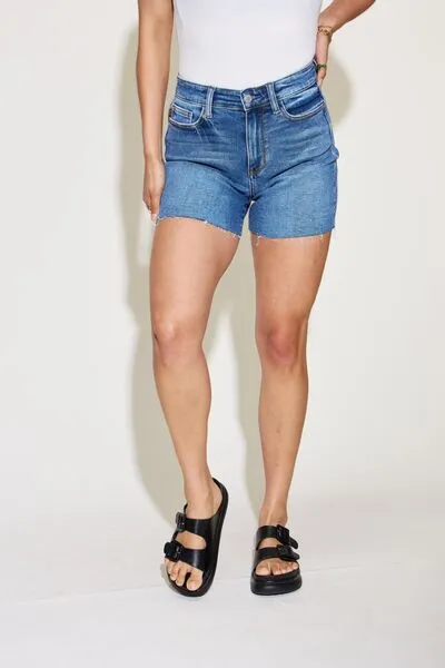 Full Size High Waist Slim Denim Shorts