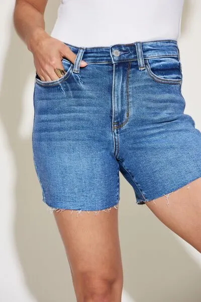 Full Size High Waist Slim Denim Shorts