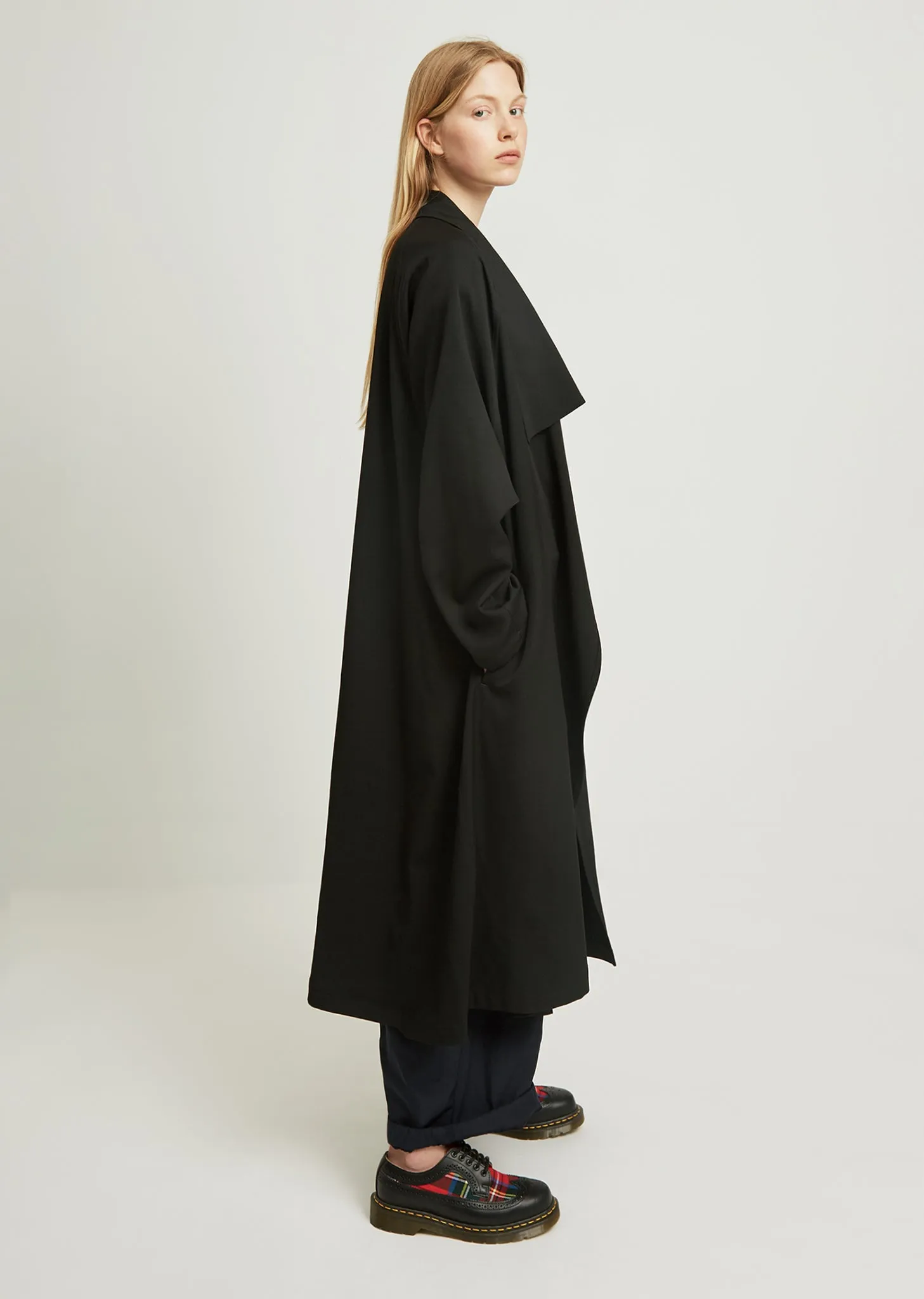 Gabardine Draped Coat