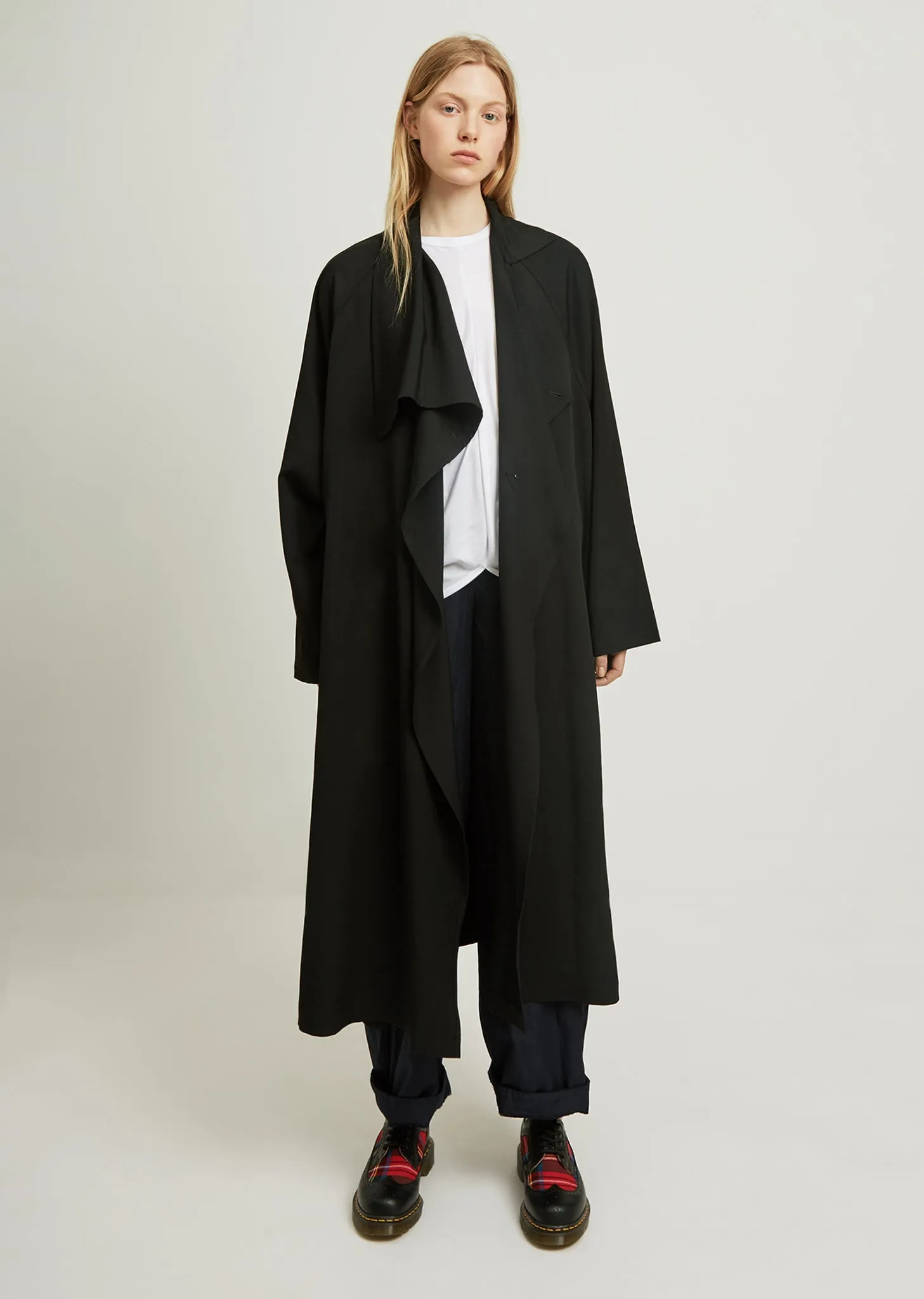 Gabardine Draped Coat