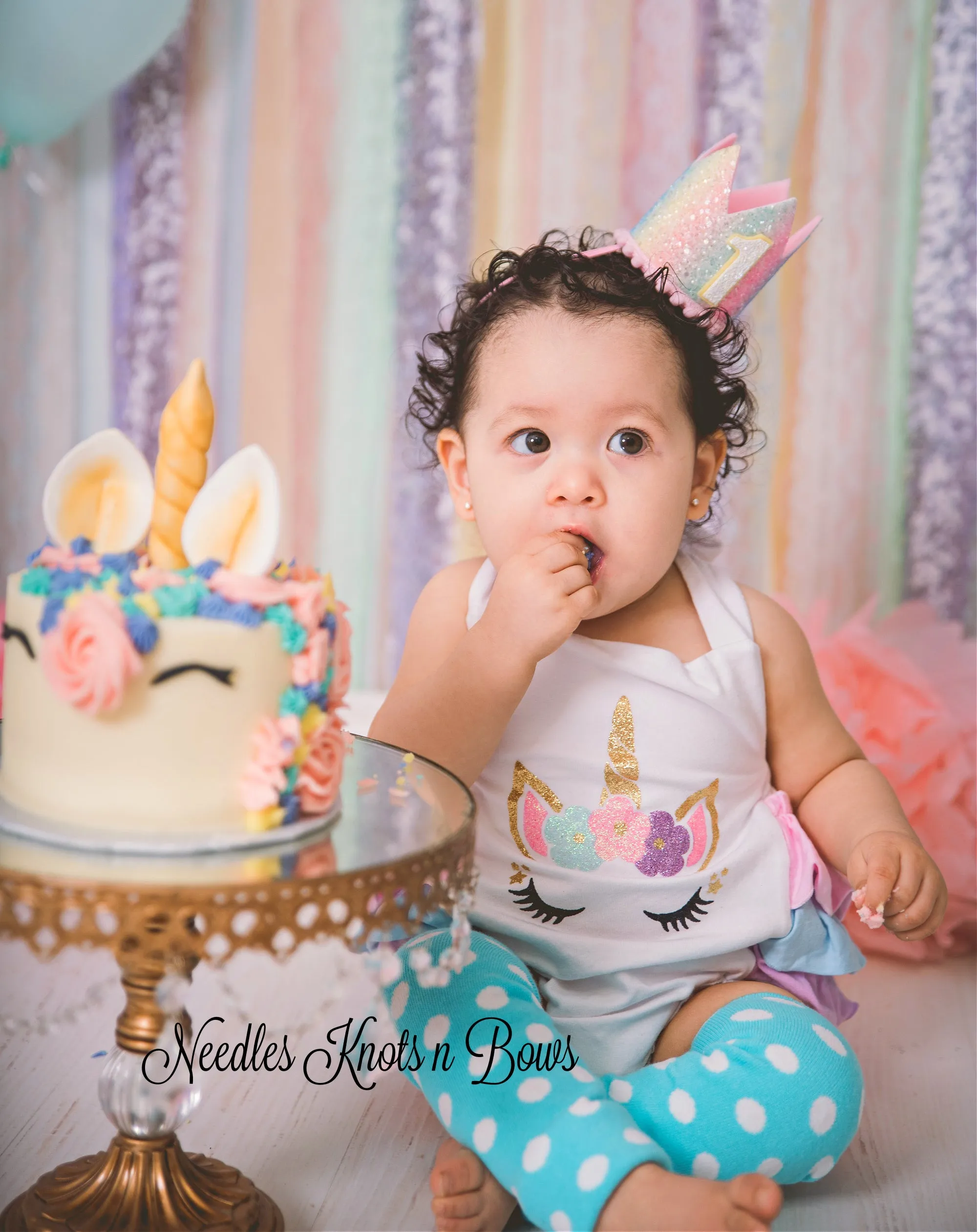 Girls Unicorn 1st Birthday Outfit, Unicorn Romper