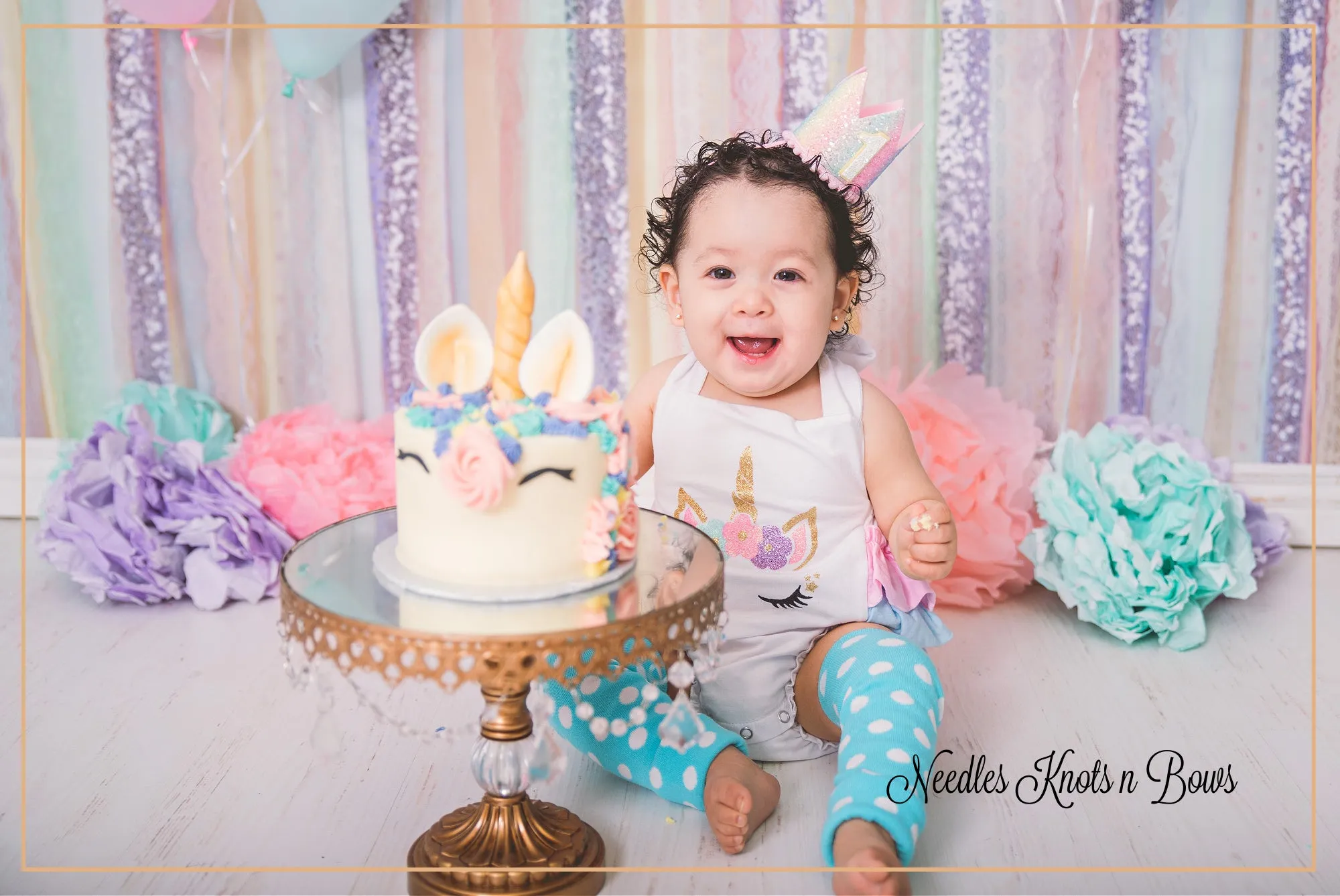 Girls Unicorn 1st Birthday Outfit, Unicorn Romper