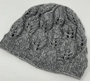 Grey Leaves Cashmere Beanie Hat