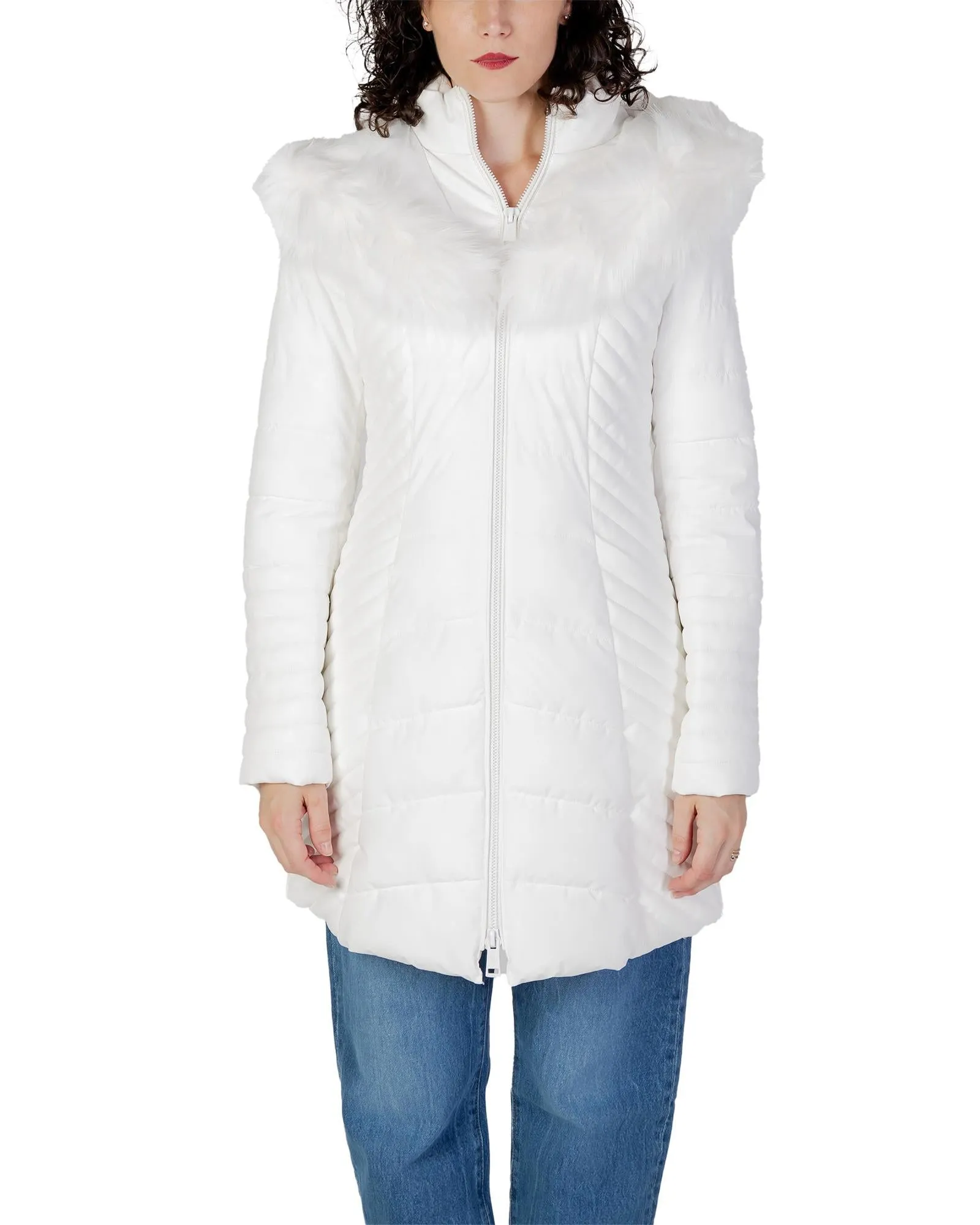 Guess Women's Hooded Puffer Jacket White