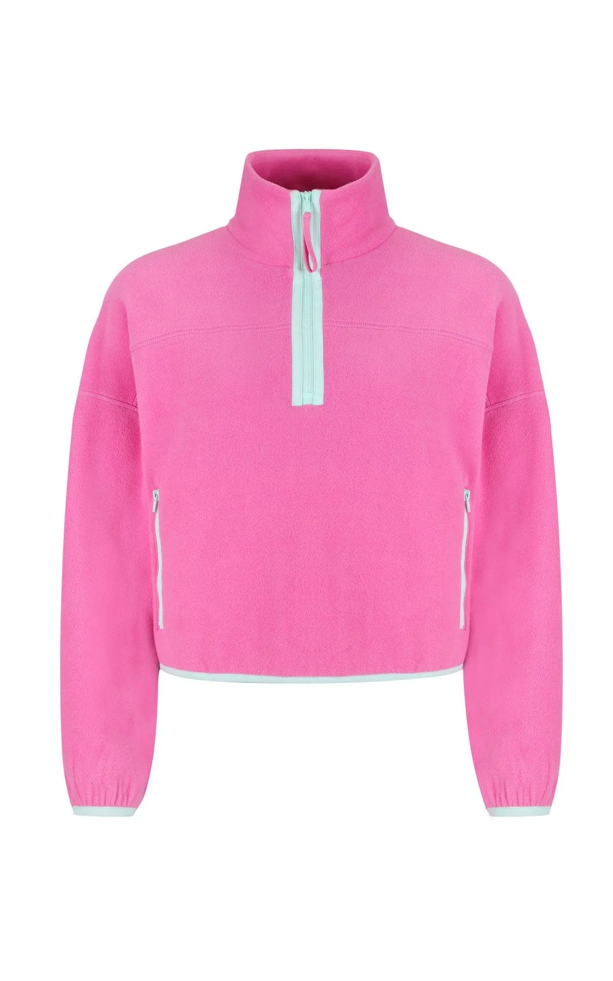 Half Zip Crop Polar Fleece in Strawberry Moon