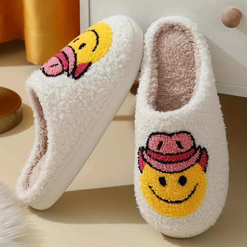 Halloween Winter Home Slippers, Soft Sole Bedroom Plush Lined Cozy Shoes, Round Toe Non-slip Floor Mute Slippers, Winter & Autumn