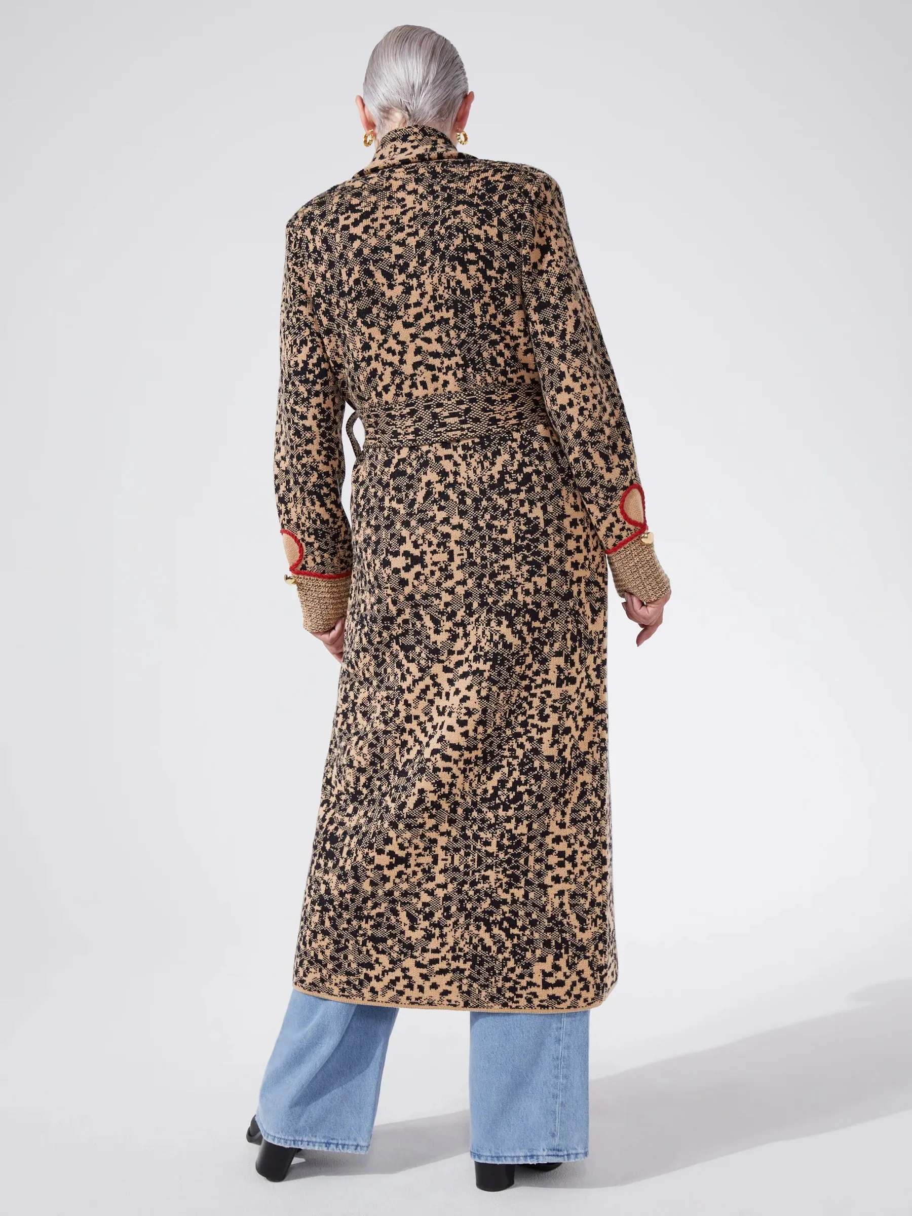 Hari Merino Jacquard Smoking Robe Camel