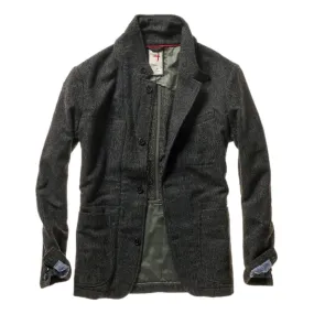 Heritage Trap Blazer Dark Charcoal Herringbone