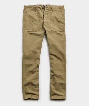 Herringbone Camp Pant in Olive