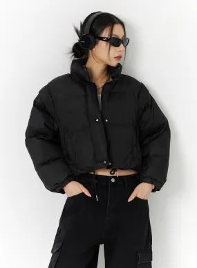 High Collar Crop Puffer Jacket ID306