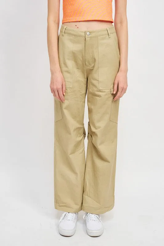 HIGH RISE FIT CARGO PANTS