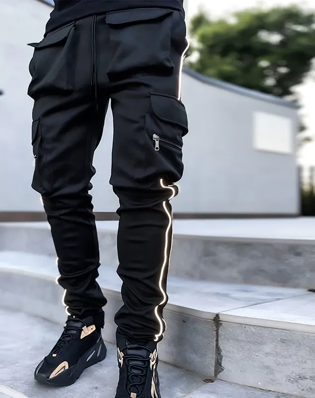 Hip Hop Cotton Flat Front Cargo Pants