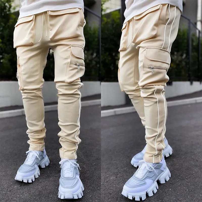 Hip Hop Cotton Flat Front Cargo Pants