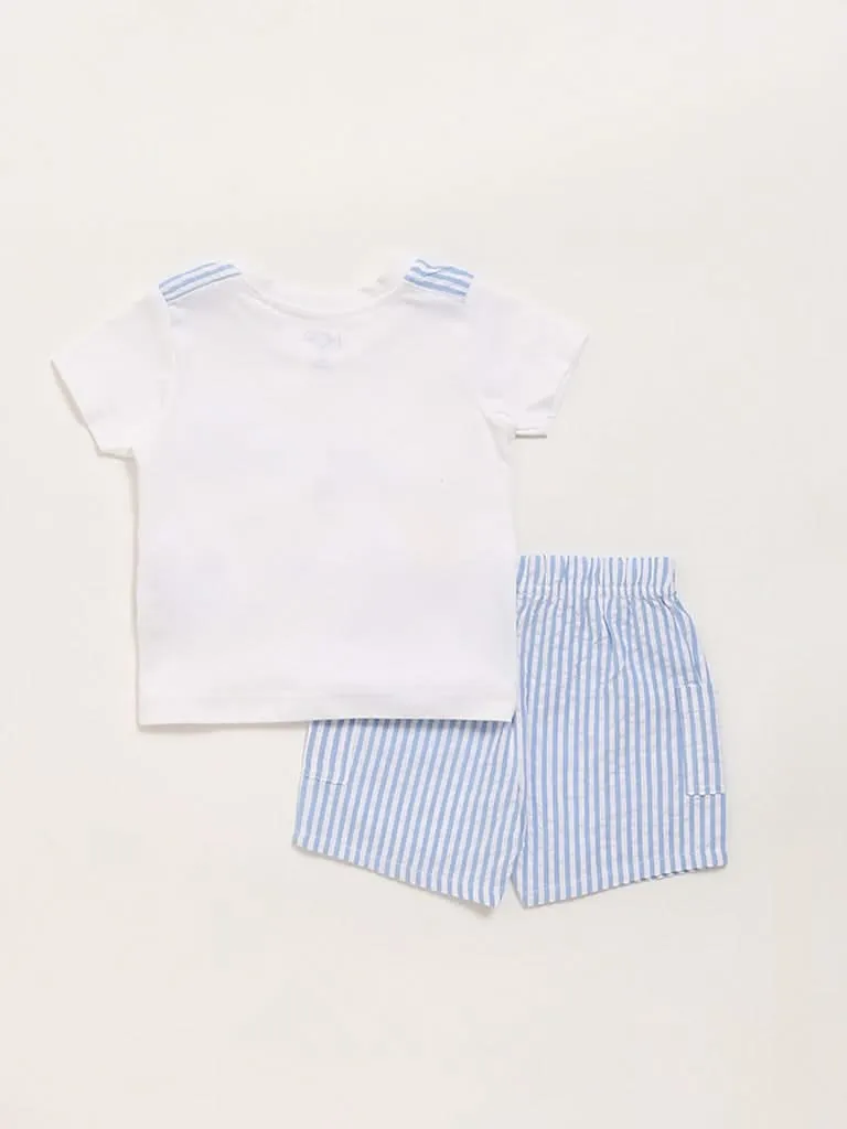 HOP Baby White T-Shirt with Shorts