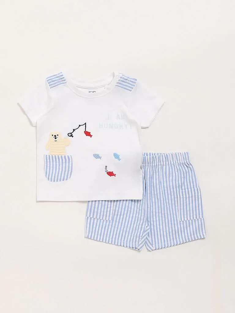 HOP Baby White T-Shirt with Shorts