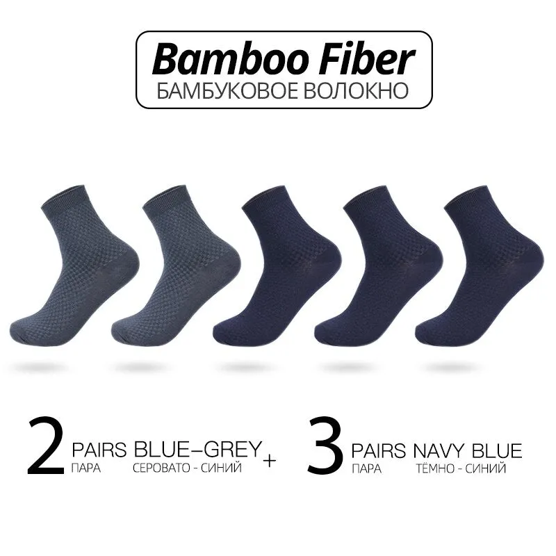 HSS Brand Bamboo Fiber Men Socks 5pairs/lot New Classic Business Long Socks Summer Winter Casual Man Dress Sock Big Size EU38-45