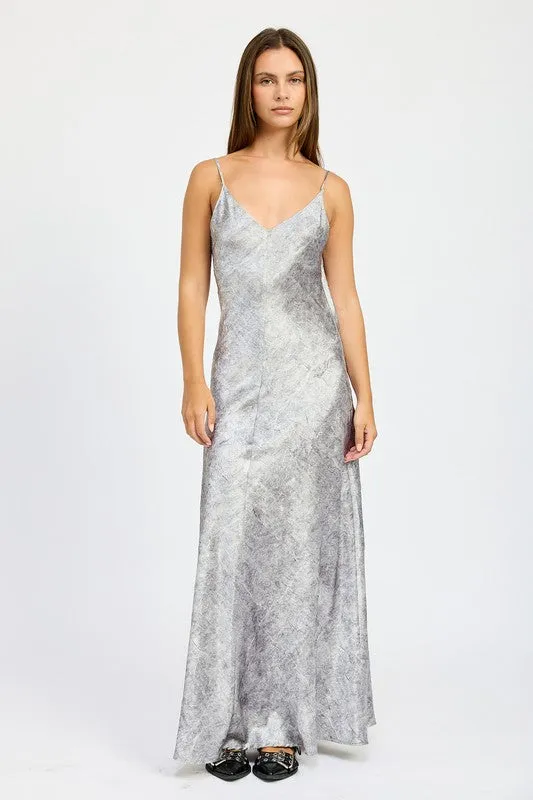 ICY CRUSHED VELVET MAXI DRESS