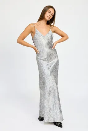 ICY CRUSHED VELVET MAXI DRESS