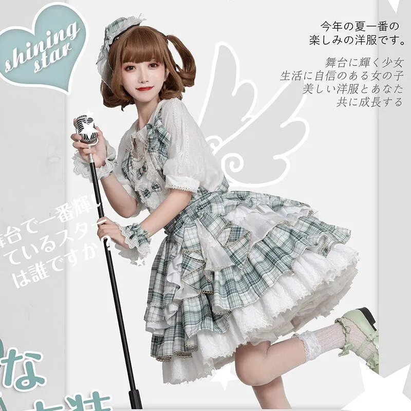 Icy Mucha ~ Sweet Plaid Lolita Skirt Mini Skirt by OCELOT