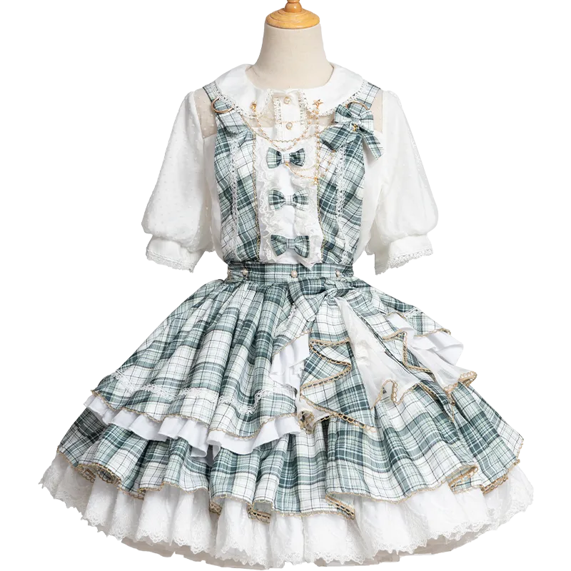 Icy Mucha ~ Sweet Plaid Lolita Skirt Mini Skirt by OCELOT