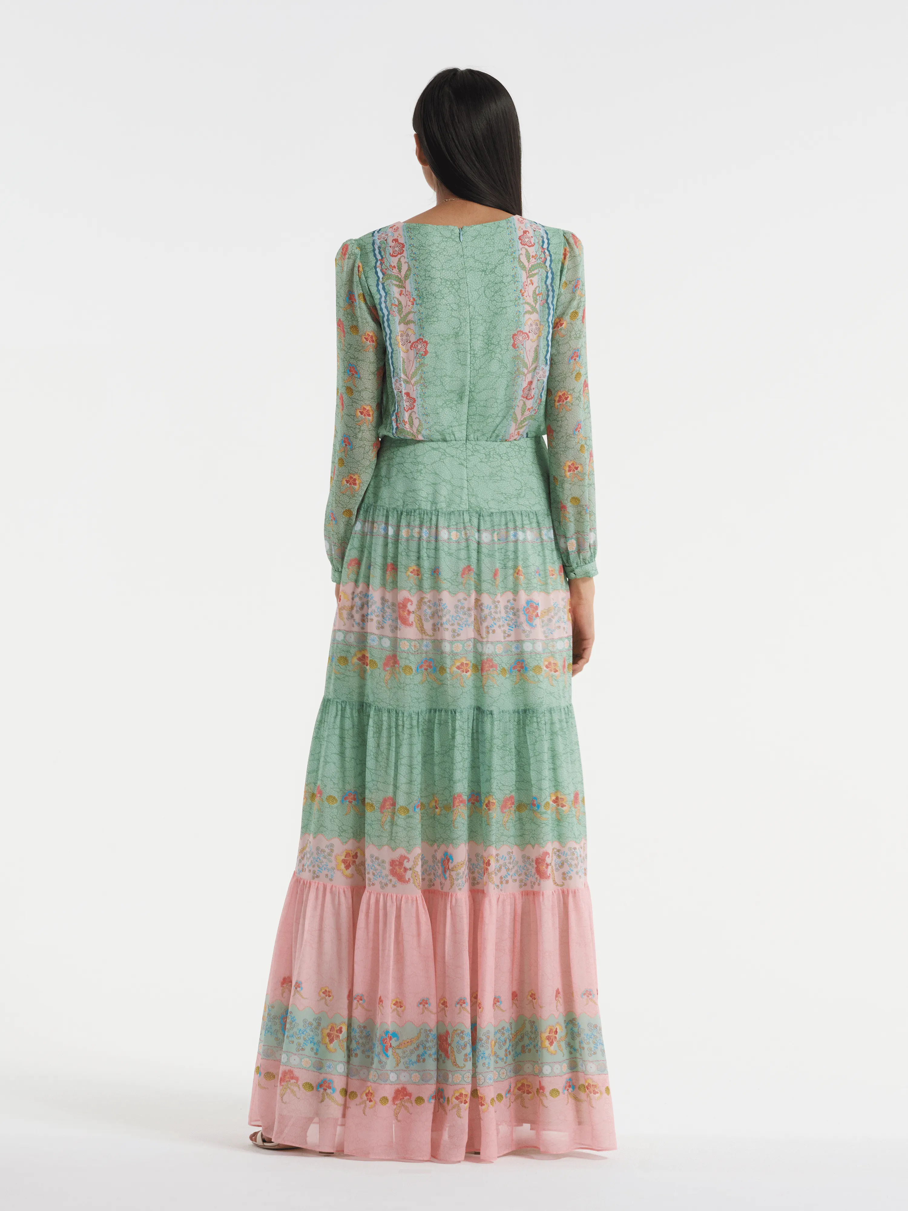 Isabel Long Dress in Delemare Wave