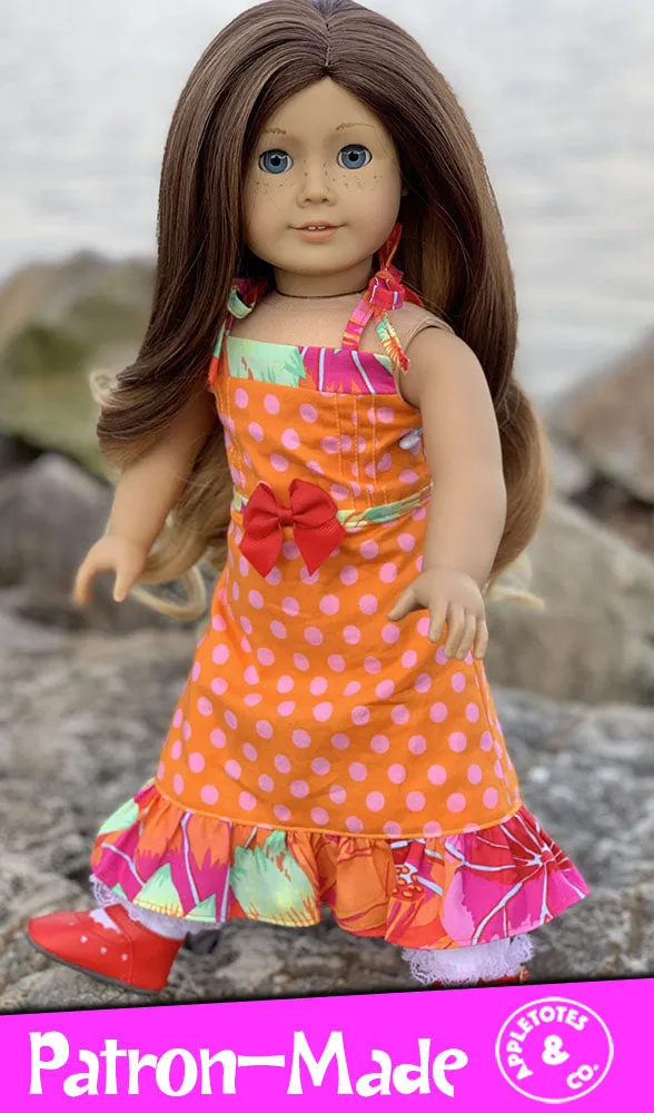 Jillian Maxi Dress Sewing Pattern for 18" Dolls