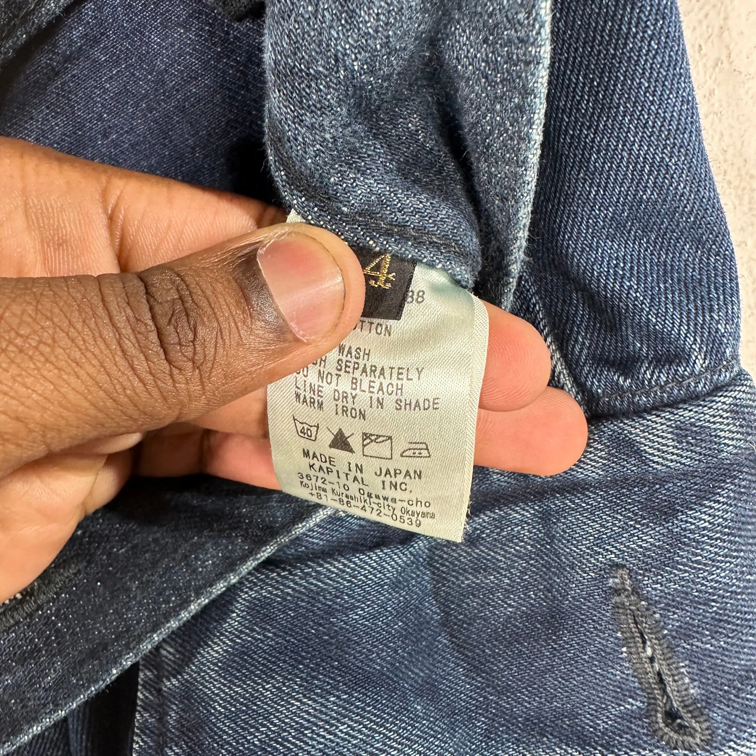 Kapital Indigo Cargo Denim Pants