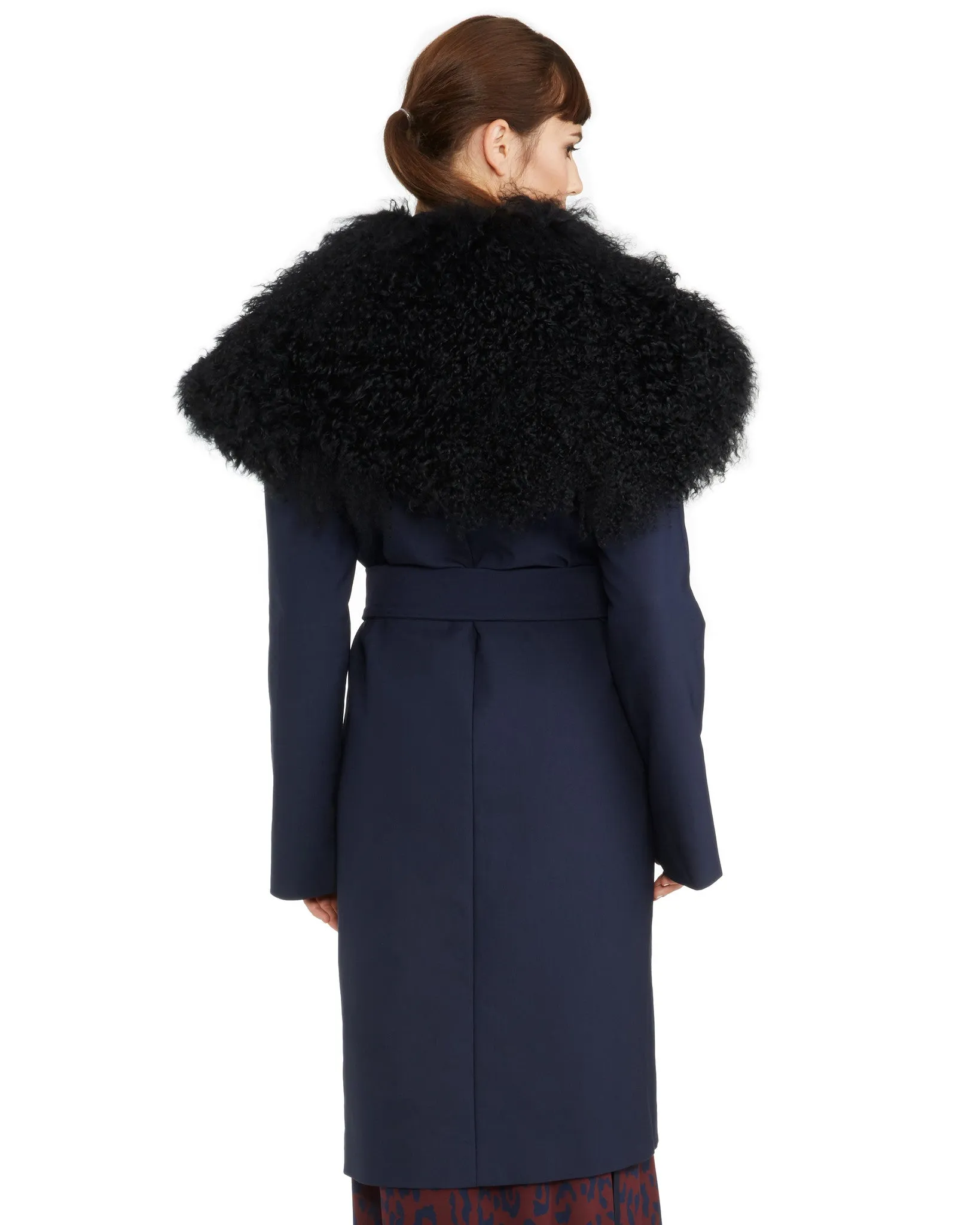 Kempner Harlow Robe Coat with Fur Shawl Collar