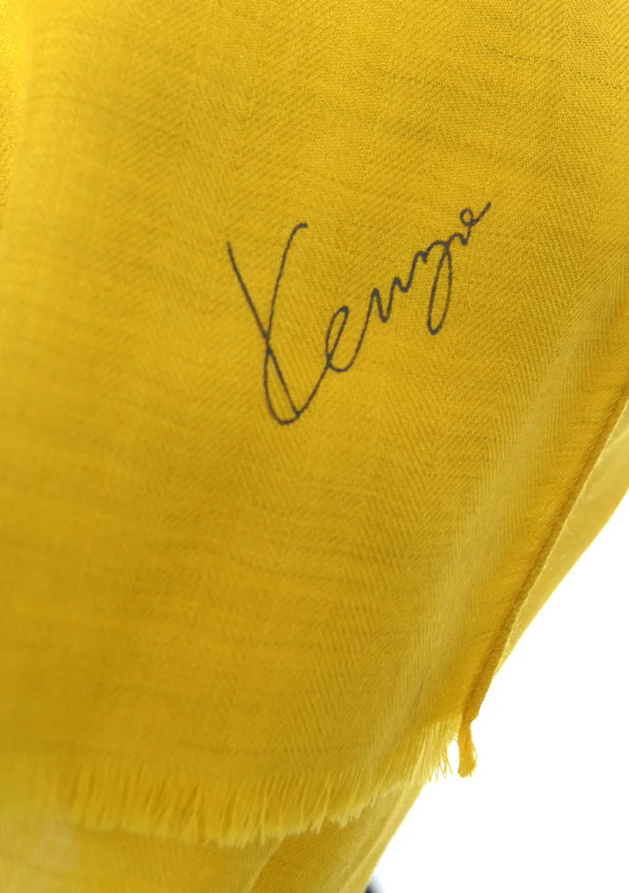 Kenzo Paris Mustard Yellow Vintage Scarf or Shawl