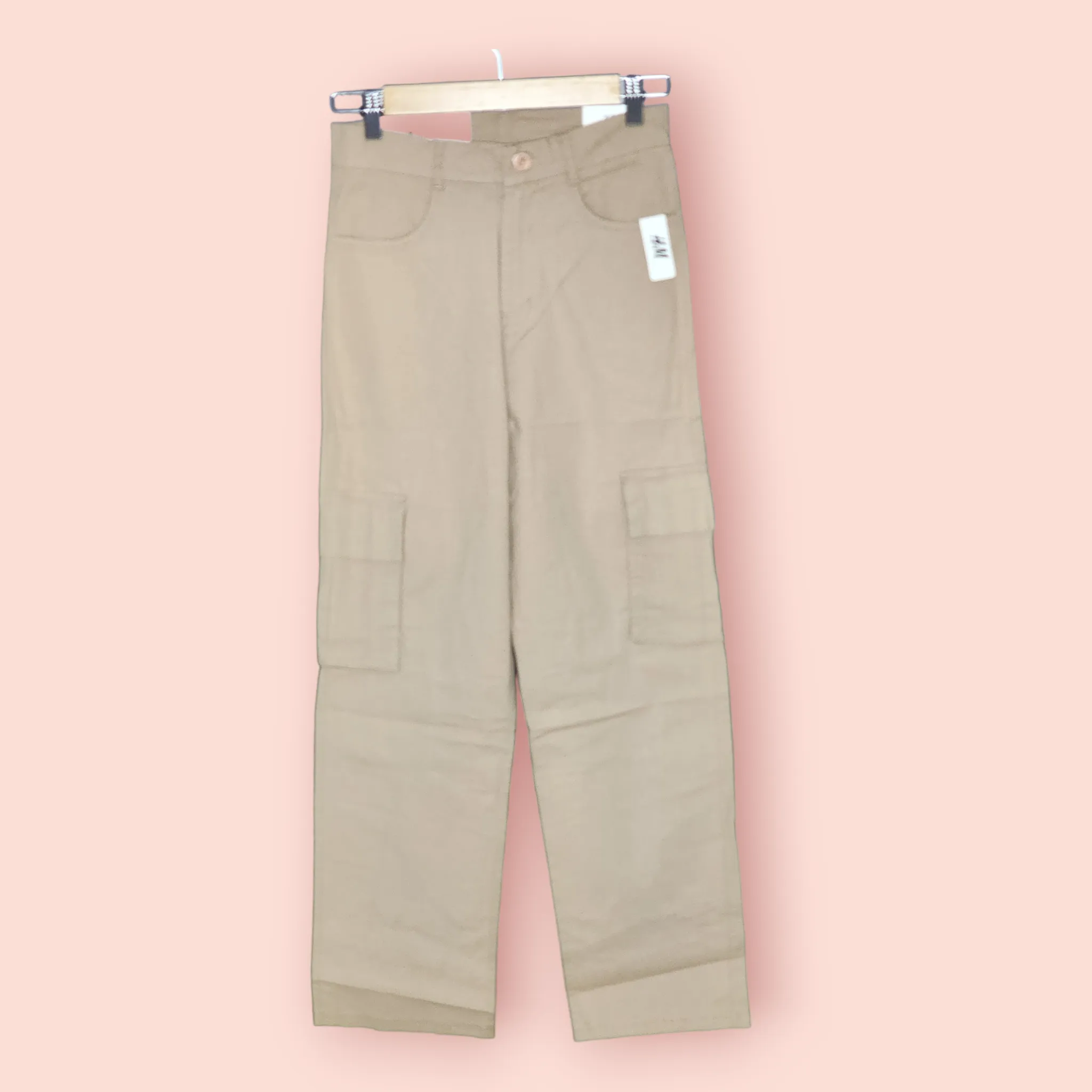 Khakhi Cargo Linen Pants