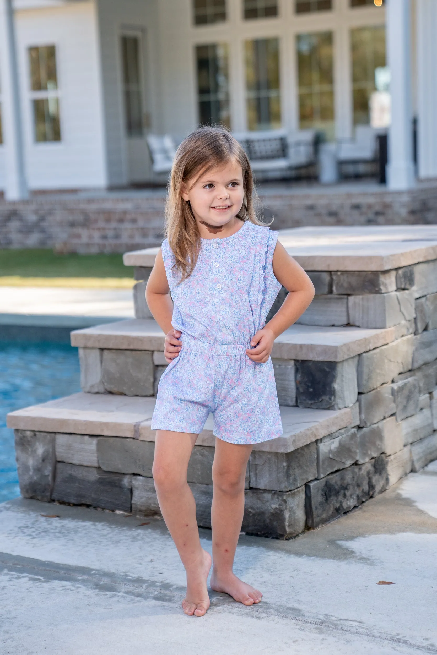 Kinsley Cotton Candy Floral Romper