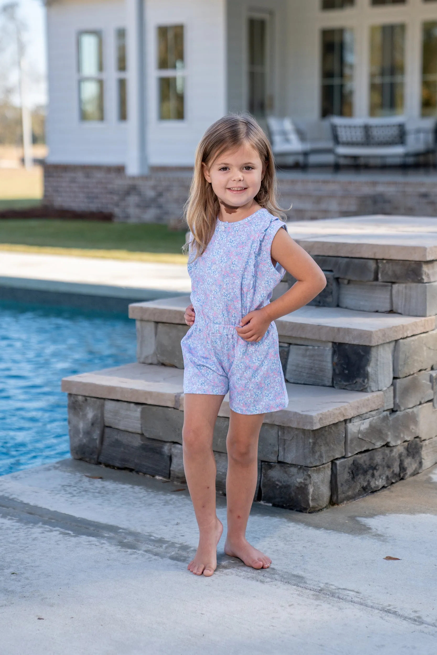 Kinsley Cotton Candy Floral Romper