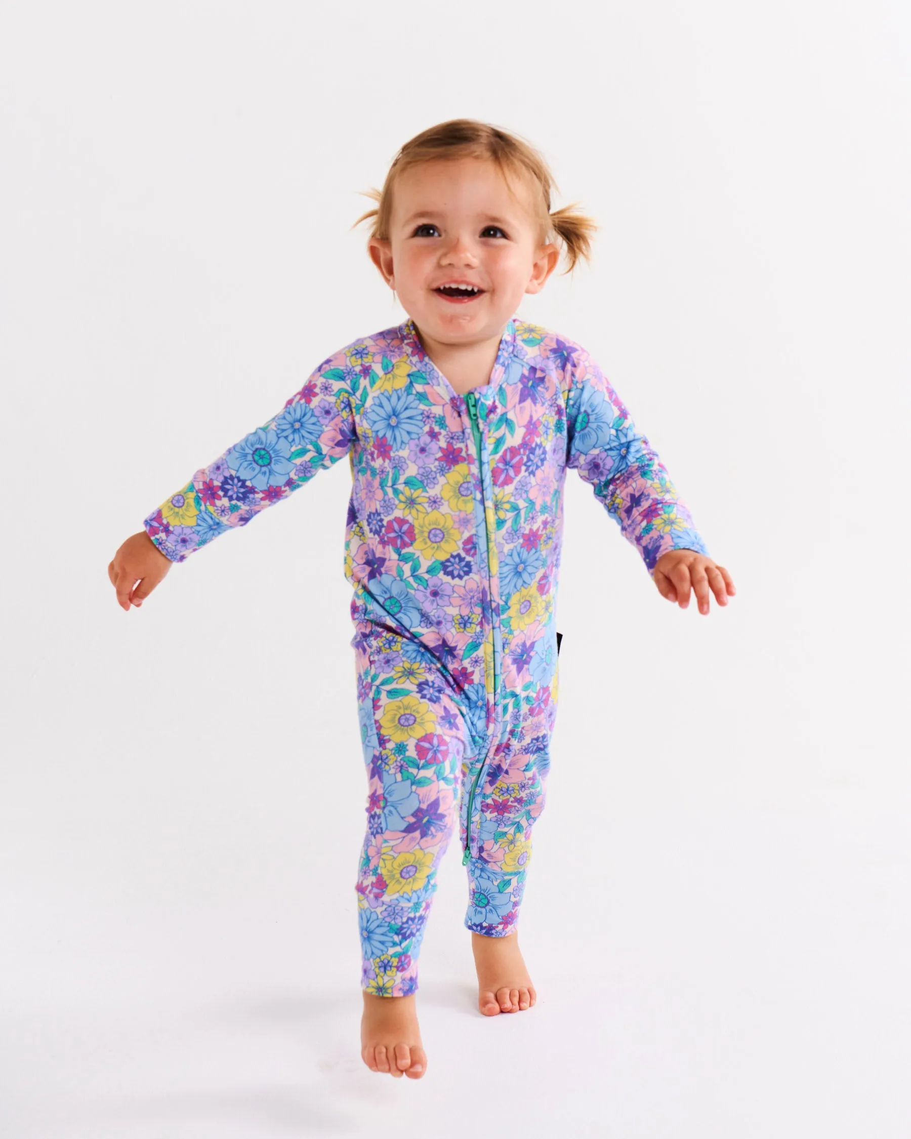 Kip & Co Bunch Of Fun Organic Long Sleeve Zip Romper