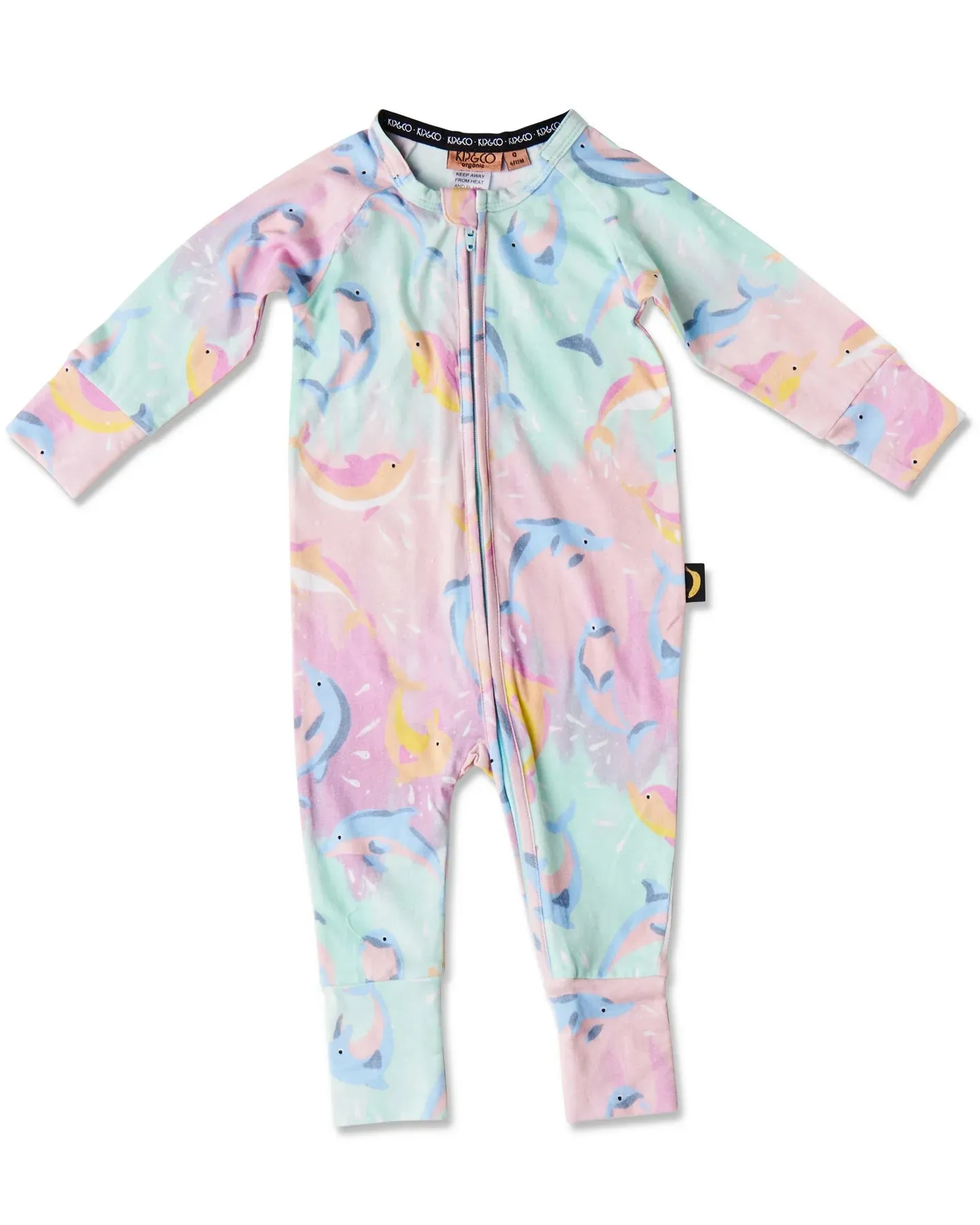 Kip & Co Dolphin Magic Organic Long Sleeve Zip Romper