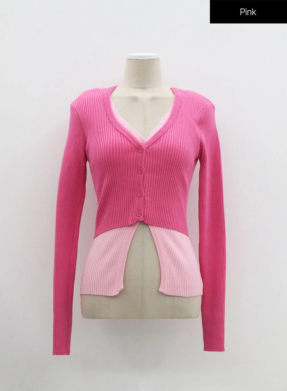 Layered Ribbed Knit Top OM306