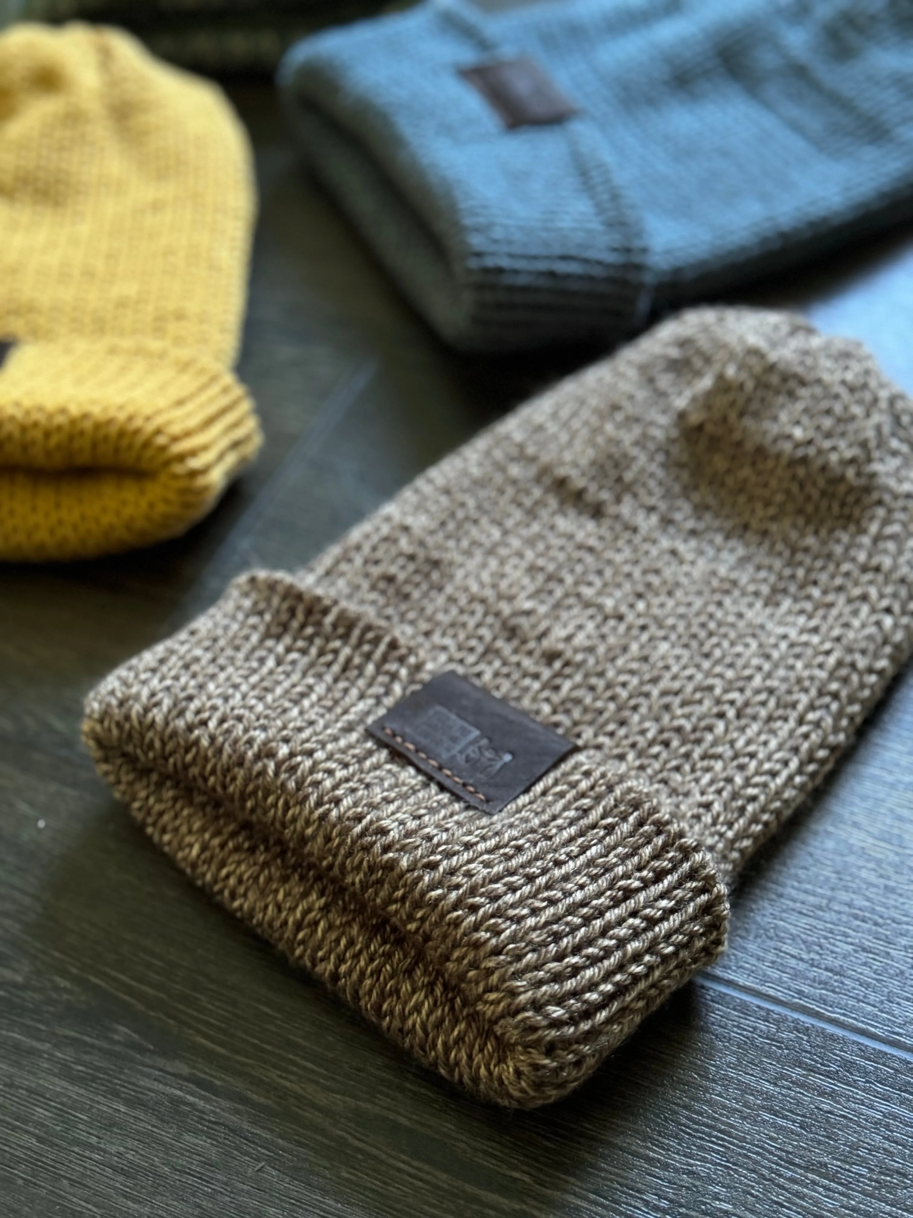 Leather Patch Tise Beanie